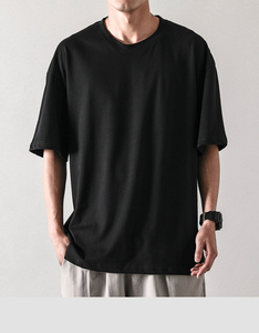 Camiseta con logotipo bordado Dtg de transferencia de calor personalizada, Camiseta básica de gran tamaño lisa, camisetas para hombre, camiseta para hombre - Product Image 4