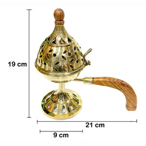 Quemador de incienso de latón súper vendido con mango de madera hecho a mano nuevo diseño atractivo quemador de incienso artículos de regalos decorativos para el hogar - Product Image 4