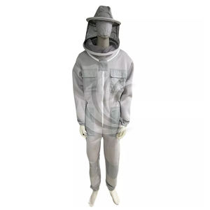 New Grey Beekeeper Suit with Ventilated Fencing Hat Pure Polyester For Bee Researcher Outfit - Product Image 1