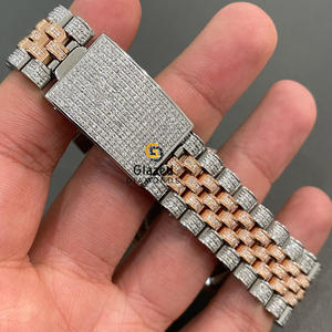 Reloj de Hip Hop para mujer Exquisito Moissanite Diamonds VVS Clarity Smart Dial Display-Crafted Acero inoxidable Glass Dial Window - Product Image 4