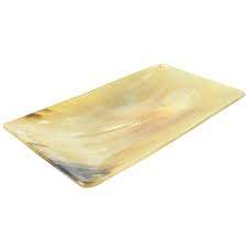 Bandeja de cuerno decorativa Bandeja de postre de cuerno rectangular grande más vendida Bandeja de cocina de mesa de cuerno natural Bandeja de comida hecha en la India - Product Image 6