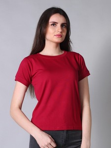 ODM Summer Basic Premium Estirable Cuello redondo Camiseta de media manga para damas Tallas grandes Vestido de tela de lona para mujer de DKRANI - Product Image 3