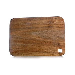 Planche à découper en bois écologique avec poignée en métal Vente en gros Produit de cuisine en bois Artisanat indien Forme ronde en bois naturel - Product Image 1