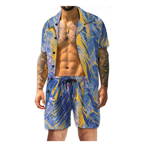 Ensemble t-shirt et short de gym deux pièces pour hommes, style décontracté, personnalisé, vente en gros, sweat d'été à manches courtes et short épais - Product Image 2