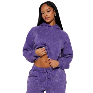 ชุดวอร์มไซส์ใหญ่พิเศษสำหรับผู้หญิงซักด้วยกรดชุดวิ่งจ๊อกกิ้งหินดีไซน์ใหม่ - Product Image 4