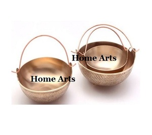 Lot de 2 bols à chocolats de tailles différentes Bol de service alimentaire en métal aluminium design tendance pour la maison et l'hôtel - Product Image 4