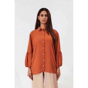 Blusa con mangas fruncidas para mujer - Product Image 1