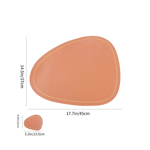 Leather Dining Table Use Sublimation Table Mats Good Quality Egg Shape Dining Mats and Customized Size <b>Cheap</b> Price - Product Image 1