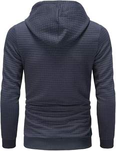 Sudadera con Capucha de Invierno para Hombre, 100% Poliéster, Teñida en Prenda, Tejido Jacquard, Gruesa, de Secado Rápido, Servicio OEM, Personalizada, Color Sólido - Product Image 3