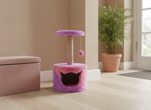Arbre à chat universel Amistar Classic en bois, 2 niveaux, design écologique, confortable pour toutes les tailles, emballé en carton - Product Image 5