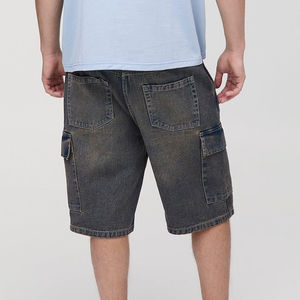 Vente chaude hommes classique décontracté Denim Baggy Shorts taille haute Streetwear respirant poches latérales décontracté été Denim Shorts - Product Image 3