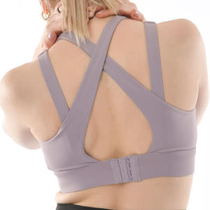 Soutien-gorge de sport à fermeture éclair avant pour femmes XL High Impact Soutien-gorge de yoga et de course Grande taille Gym Wear Fitness Activewear - Product Image 2