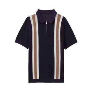 Polo <b>Shirts</b>, Men's Polo <b>Shirts</b> Custom 100% Cotton Polyester Breathable Sweater Color Block Contrast Knit Polo <b>Shirt</b> - Product Image 6