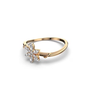 14K oro amarillo sólido banda de compromiso laboratorio creado VS1 claridad F Color diamante chapado en oro joyería para ella para hacer regalo - Product Image 2
