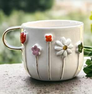 Taza de cerámica de diseño único y elegante para el hogar, hotel o restaurante, taza de café o té de mesa de forma redonda de Color verde - Product Image 5