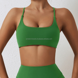 Women's High Neck Sports Bra Sexy Comfortable Nylon Spandex Workout Tank Top Custom Fitness <b>Apparel</b> Breathable Shockproof Yoga - Product Image 2