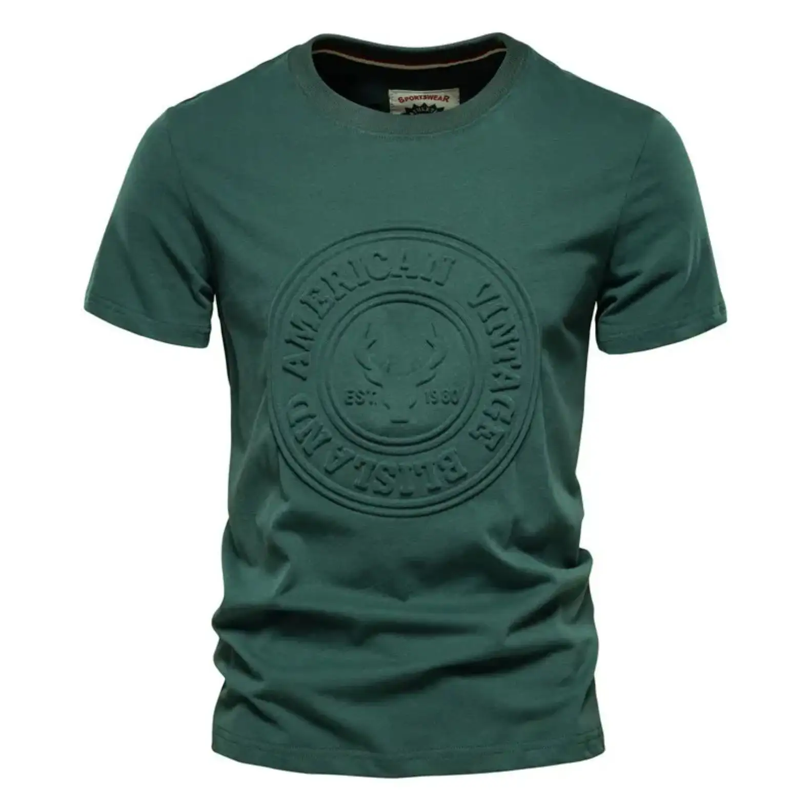 Custom 3D Printing Embossed 100% Cotton Vintage T-Shirts Men Oversize High Quality Unisex Custom Logo Plus Size Men's T-Shirts