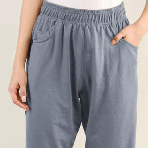 Wholesale 2026 New Women's Flare <b>Work</b> Pants Casual <b>Elastic</b> Waistline Flat Front Side Pocket OEM Service Made in Pakistan - Product Image 3