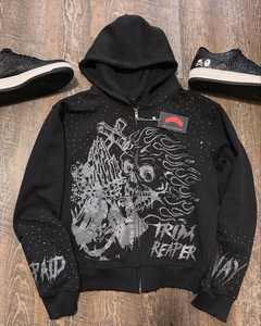 Sudadera con Capucha Corta de Algodón Grueso de 400 g/m² con Estampado DTG del Fabricante OEM, Sudadera con Capucha Gráfica Cruda con Estampado en Serigrafía - Product Image 5