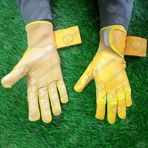 Gants de baseball et de softball en cuir de vache véritable, très vendus, ambidextres, durables, combinaison de couleurs unique, confortables, manchette longue - Product Image 6