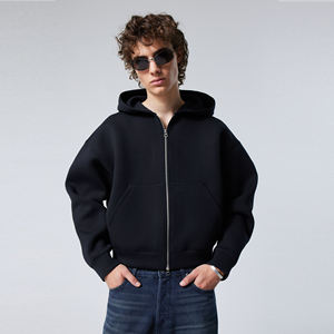 เสื้อฮู้ดดี้ผู้ชายแบบครอป สกรีนโลโก้ได้ ทรงโอเวอร์ไซส์ ผ้าฝ้าย 100% ทรงบ็อกซี่ เสื้อฮู้ดดี้ผู้ชายผ้าเฟรนช์เทอร์รี่สั่งทำพิเศษ น้ำหนัก 400 กรัม เสื้อฮู้ดดี้เนื้อหนา - Product Image 1