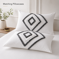 Ensemble de literie personnalisable noir et blanc à motifs en relief, ensemble de housse de couette moderne pour chambre à coucher
