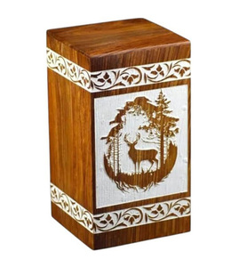 Venta caliente estilo americano hecho a mano de madera urnas de cremación moderno funerario urnas decorativas para hombre mujer a bajo precio - Product Image 4