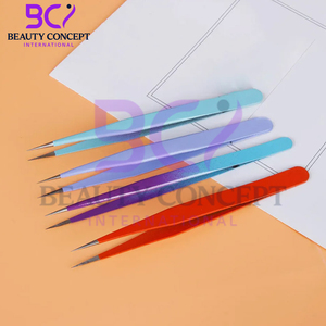 Pince à épiler d'extension de cils de couleur pastel douce pour artistes de cils pince à épiler d'extension de cils en acier inoxydable meilleure pince à épiler de vente - Product Image 5