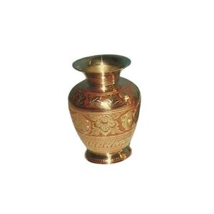 Florero de latón de alta calidad con hermoso grabado, pintura dorada y roja, Decoración de mesa terminada, florero - Product Image 2