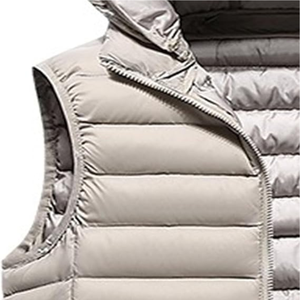 Blouson universitaire d'hiver sans manches pour homme, chaud et coupe-vent, 100 % coton toile, avec col montant et logo frontal - Product Image 3