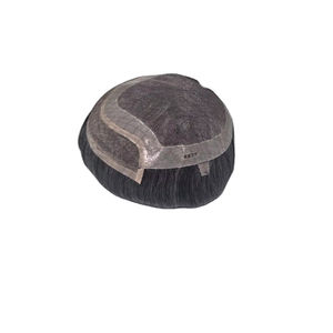 Peluca de Cabello Humano con Frente de Encaje para Hombre, Cabello Remy Indio, Cabello Taz de Bangladesh, Onda Profunda, Trama Única, 50% Gris - Product Image 6