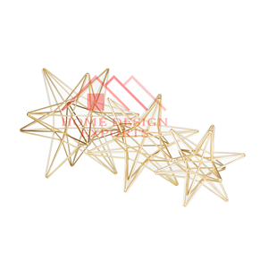 สินค้ามาใหม่รูปปั้นดาวสีทองแบบโบราณตกแต่งบนโต๊ะในห้องนั่งเล่นลวดเหล็กแขวนคริสต์มาสวัสดุโลหะรูปดาว2022 - Product Image 2