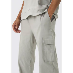 Pantalon cargo pour homme 100% coton, couleur unie, pantalon décontracté pour tous les jours - Product Image 6