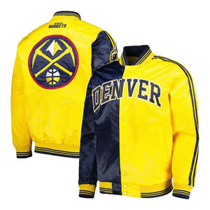 Veste universitaire en satin jaune American Nuggets Basketball Silk Jacket Brodé Letterman College Jacket Unisex - Product Image 1