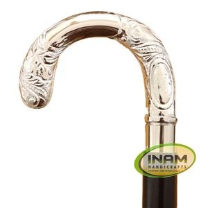 Bâton de marche pliable en bois de style vintage fait à la main avec poignée de croc en laiton/cannes de marche en bois avec poignée ronde de styliste - Product Image 1