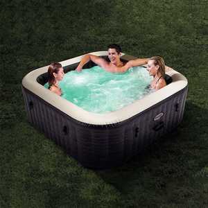 Meilleur prix In-tex 28452NP Pure spa Greystone Square Spa gonflable, 6 personnes, 170 jets, PVC, gris MOQ performance. - Product Image 2