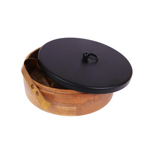 Nueva cazuela de madera con tapa, caja de almacenamiento Roti Chapati, contenedor con tapa, acabado Natural pulido no tóxico - Product Image 3