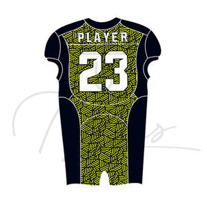 Prix d'usine OEM, uniforme de football américain personnalisé, 12 panneaux, court, respirant, séchage rapide, 100% polyester, ensemble de maillots en gros - Product Image 2