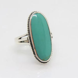 แหวนพลอยสีขาวทรงรีขนาด8สีเทอร์ควอยซ์ตั้งวงแหวนแบบยาวประดับพลอยสีขาวสวยเหมาะสำหรับเป็นของขวัญงานแต่งงานงานเลี้ยง - Product Image 4