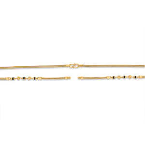 Mangalsutra plaqué or avec perles et diamants - Bijou ethnique religieux pour mariage, cadeau - Product Image 4