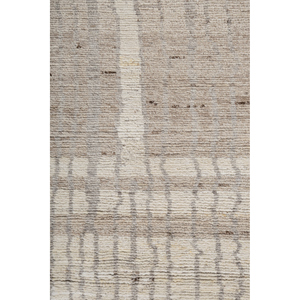 Alfombra Afgana de Lana Tejida a Mano, Color Marfil, Modelo Re-1336, para Sala de Estar, Pasillo, Rectangular, con Patrón Abstracto - Product Image 3