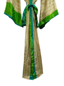 Luxury High demanded Bathrobe <b>Silk</b> Sari <b>Kimono</b> Vintage Sari Robe Soft Beach Party Gown Indian Handmade <b>Silk</b> <b>Kimono</b> for sale - Product Image 3