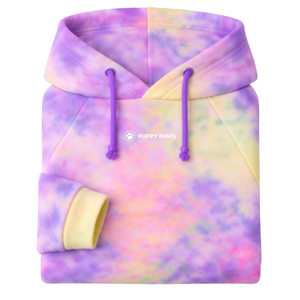 เสื้อฮู้ดดี้กำมะหยี่สำหรับสุนัข ลายมัดย้อมสีรุ้ง เนื้อผ้านุ่มสบาย พร้อมฮู้ด อุ่นสบาย เหมาะสำหรับใส่ในฤดูหนาว สำหรับสุนัขขนาดเล็กถึงขนาดกลาง - Product Image 6