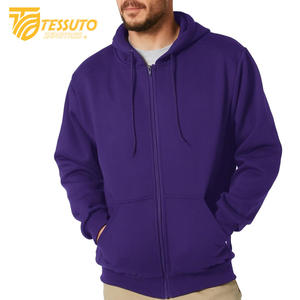 Hip Hop estilo pesado 100% algodón hombres Vintage Sudadera con capucha bordado personalizado de alta calidad con diseño de cremallera - Product Image 2