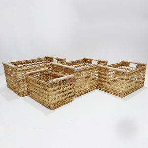 Cesto de lavandería de jacinto de agua hecho a mano de fábrica de Artex Dong Thap, cesta de almacenamiento tejida Natural ecológica - Product Image 3