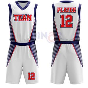 Uniforme de baloncesto de sublimación de poliéster 100% de alta calidad personalizado de secado rápido y transpirable conjunto unisex impreso Diseña tu propio equipo - Product Image 1