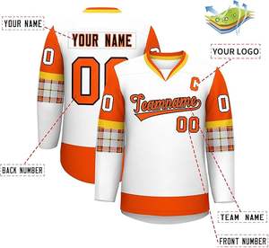 Maillot de hockey sur glace personnalisé pour hommes jeunes brodé en sergé vintage cousu Oem - Product Image 3