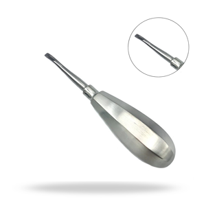 Elevador Quirúrgico Dental de Borde Cincelado 100R con Mango Pequeño para Extracción Dental y Elevación de Raíces - Product Image 1