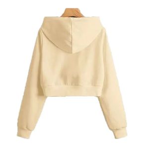 Ensemble de survêtement personnalisé pour femme, idéal pour la gym, le fitness, les activités sportives en extérieur, avec sweat à capuche, haut court et pantalon, en polaire pour l'hiver, écologique - Product Image 6