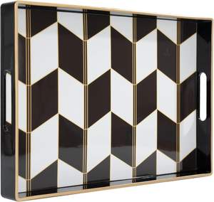 Bandeja de Servir Ovalada de Madera con Asas, Moderna y Elegante, de Metal Creativo, Multifuncional para Desayuno, Café, Fiestas, Decoración del Hogar - Product Image 5